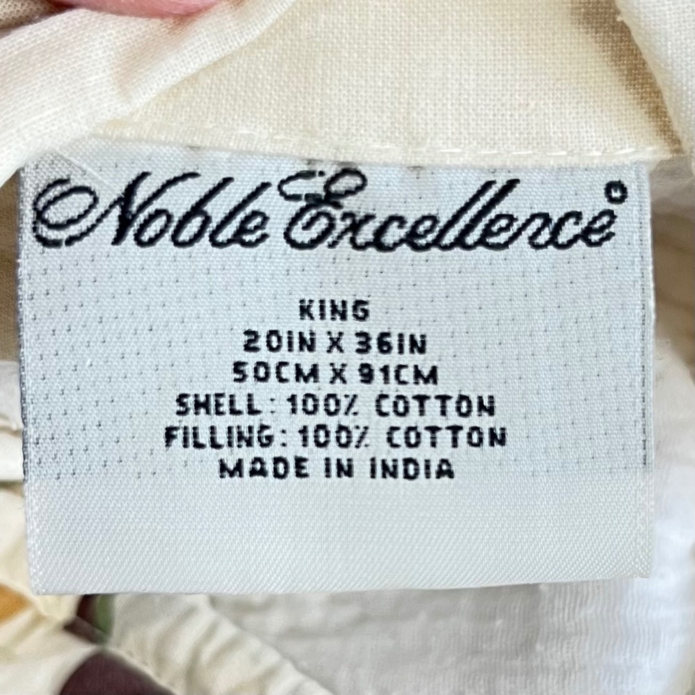 Noble Excellence Jacobean Quilted Floral Pillow Shams Lot King-2 Standard-1 - Picture 4 of 8